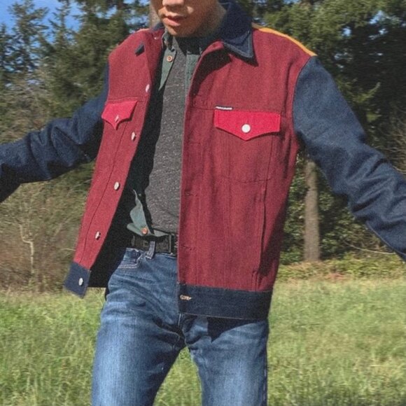 Calvin Klein Ukelely Patch - Colorblock Denim Jacket - Picture 10 of 11